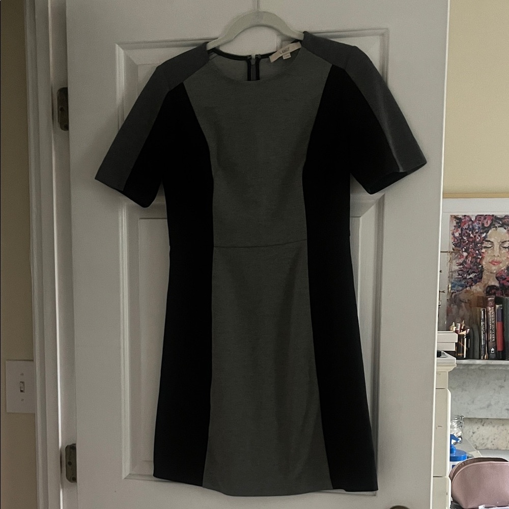 LOFT Black and Gray A Line Dress - Size 2